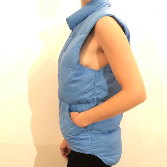 Classic Vintage Unisex Puffy Snap-Front Down Vest - Picture 4 of 7